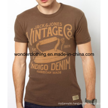 Custom Design or Logo Fashion Printing Wholesale Round Neck Men T-Shirt